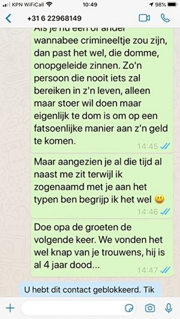 Geniale 'vader' laat Whatsapp-oplichter denken dat hij miljonair te pakken heeft9