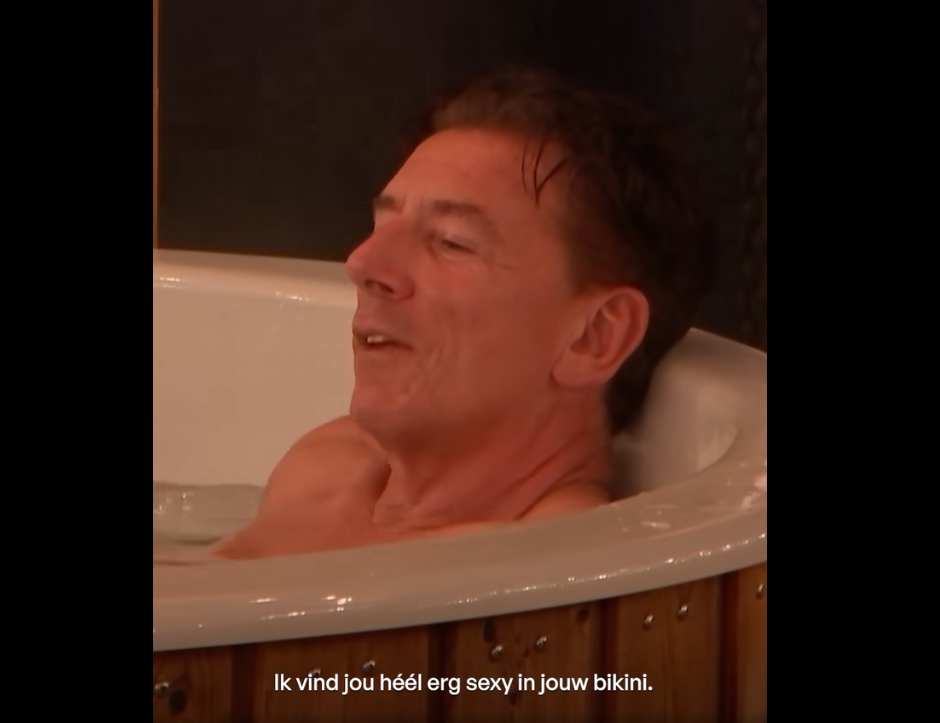 Wim in LLDL krijgt het wel heel warm van zijn date en moet even in de hottub blijven zitten 