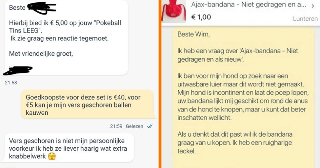 Weer 10 Marktplaats-gekkies die een paar schroefjes los hebben zitten