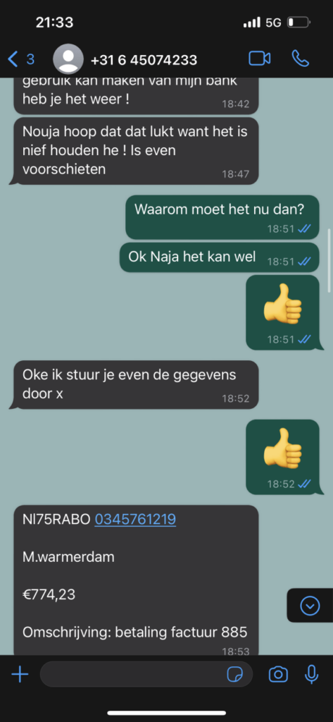 Gast drijft Whatsapp-oplichter tot wanhoop door hem urenlang aan het lijntje te houden4