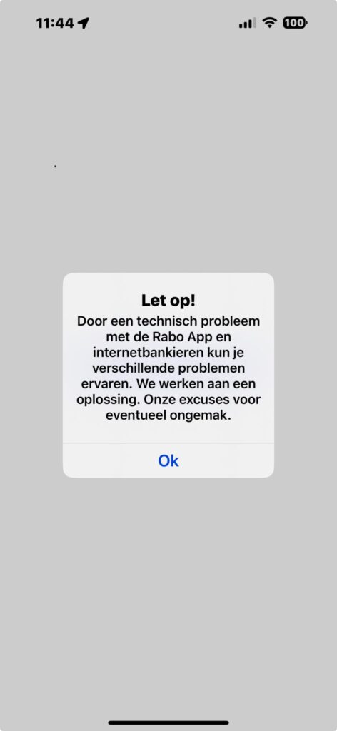 technische storing bij Rabobank