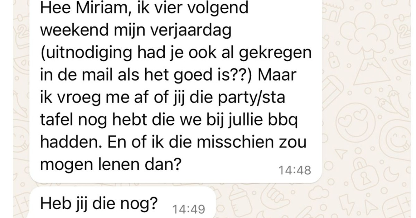 Meisje die statafel wil lenen voor verjaardag komt er pijnlijk achter dat ze het IQ van een stoeptegel heeft