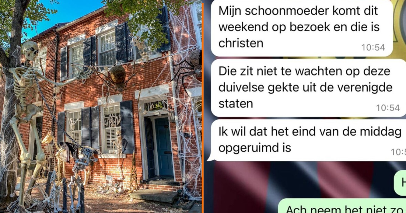 Buren krijgen ruzie om Halloween-versiering vanwege schoonmoeder visite "Haal weg!"