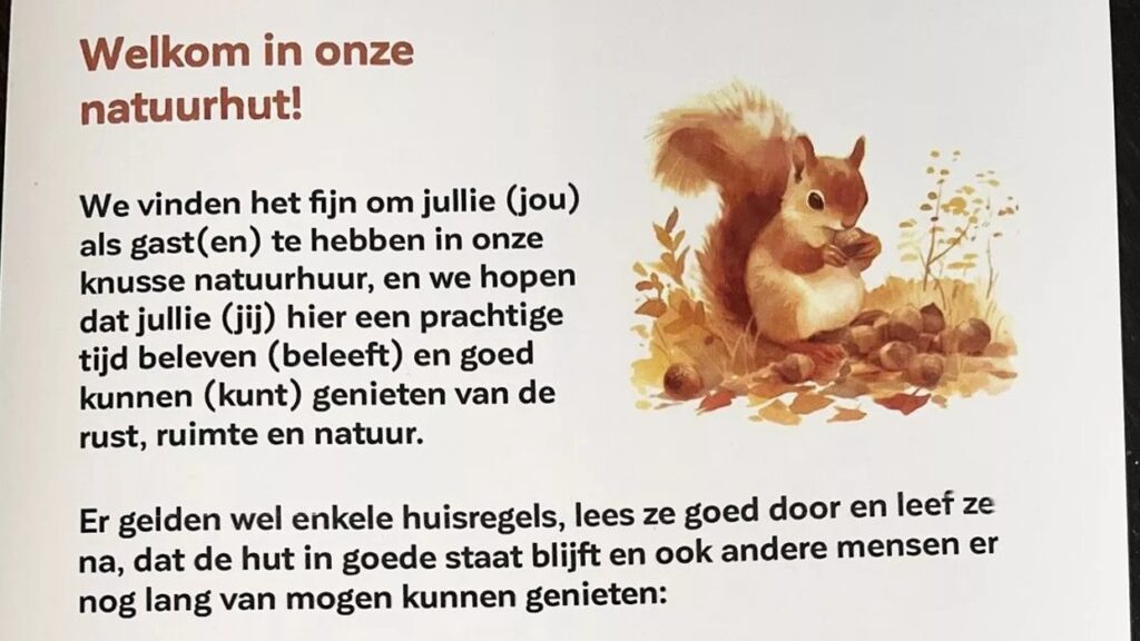 Bizarre lijst met regels van natuurhuisje Nederlands stel gaat viral: 'Geen felle kleuren kleding dragen!'