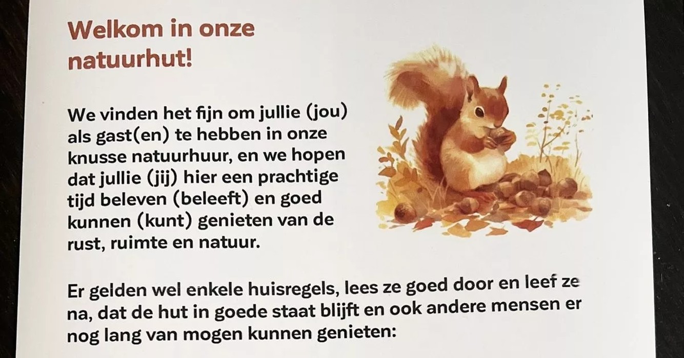 Bizarre lijst met regels van natuurhuisje Nederlands stel gaat viral: 'Geen felle kleuren kleding dragen!'