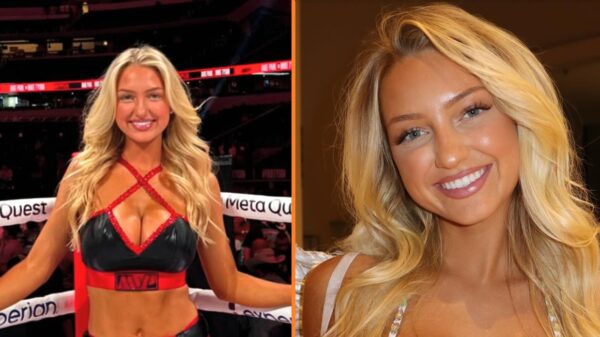 'ring girl' van het Tyson-Paul gevecht dat nu knetterviral gaat