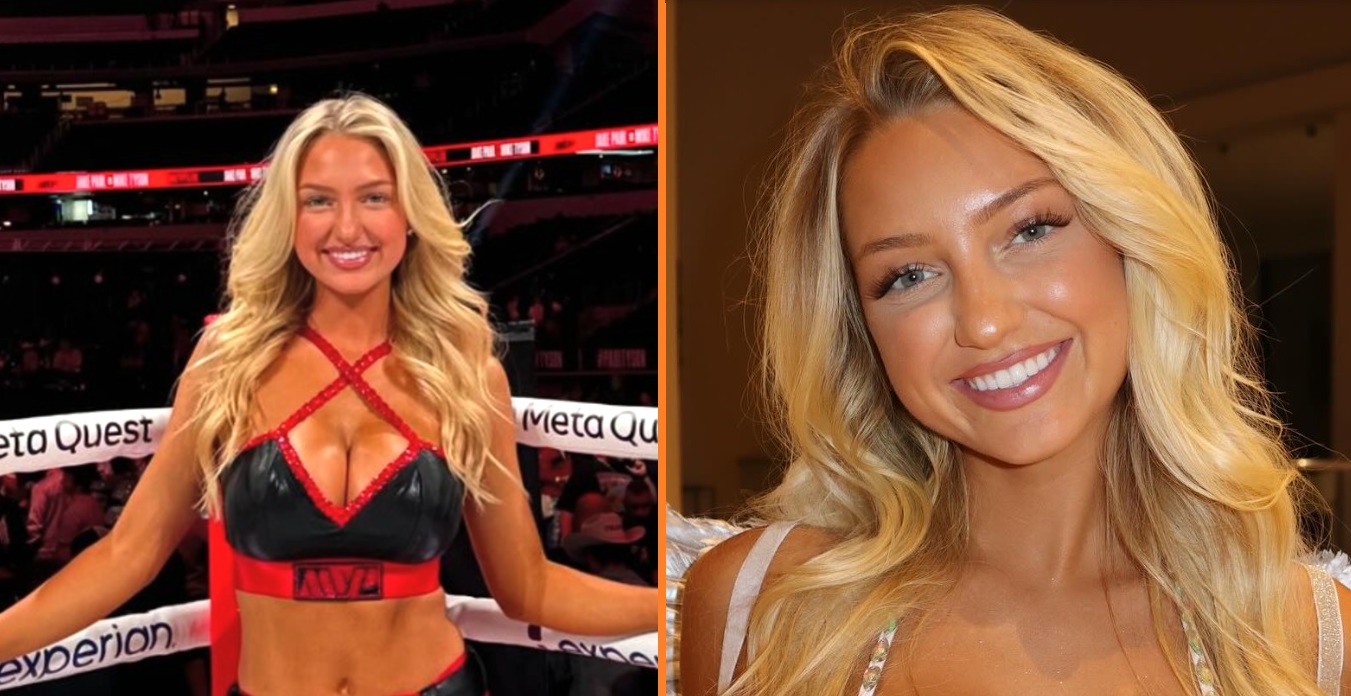 'ring girl' van het Tyson-Paul gevecht dat nu knetterviral gaat