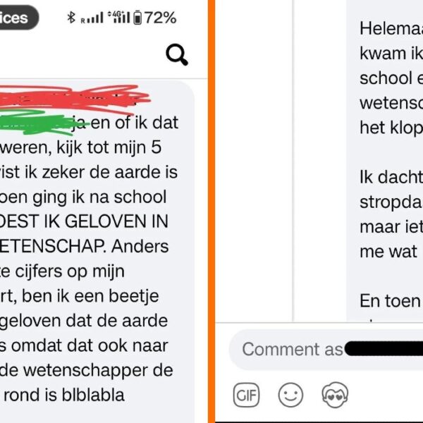 Gast denkt dat aarde plat is omdat hij niet weet hoe een waterpas werkt