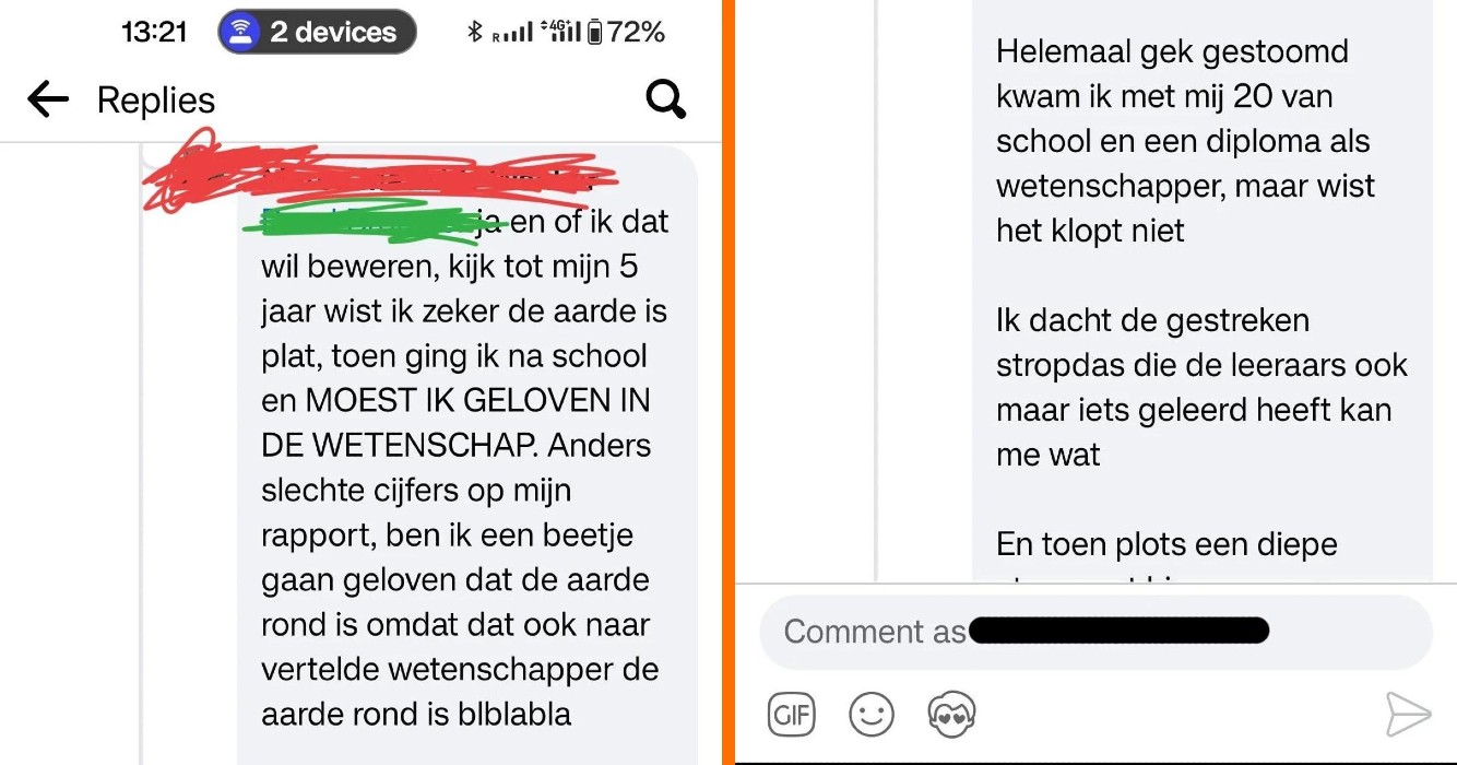 Gast denkt dat aarde plat is omdat hij niet weet hoe een waterpas werkt