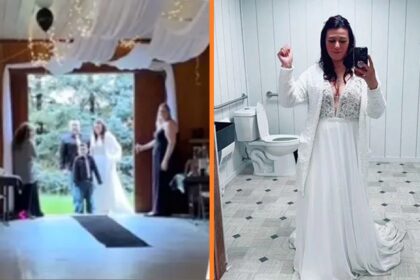 Lege bruiloft met weinig gasten