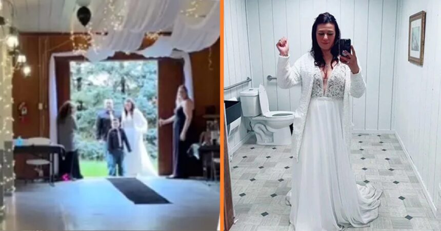 Lege bruiloft met weinig gasten