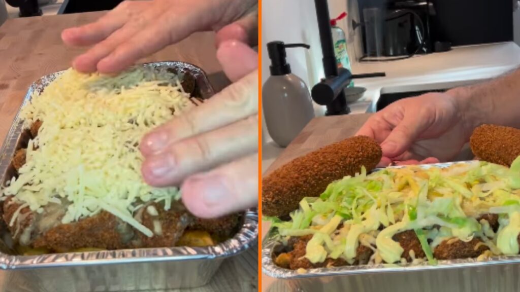 Kapsalon met kroket 'Kroketsalon' gaat viral: 'Schaam je!'