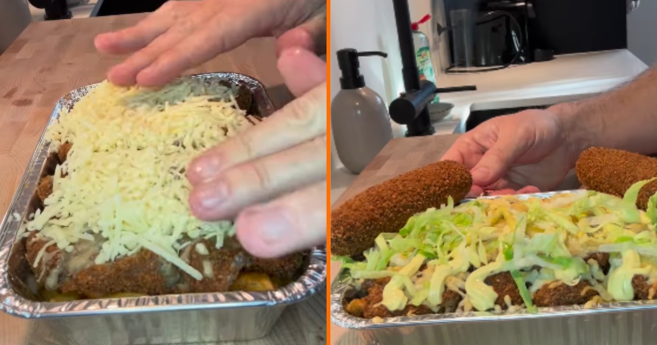 Kapsalon met kroket 'Kroketsalon' gaat viral: 'Schaam je!'