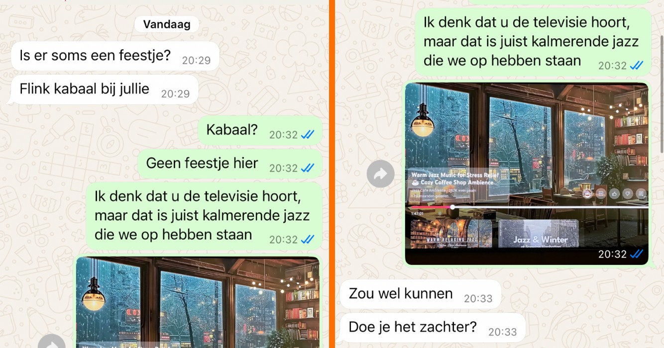 Geluidsoverlast buren muziek zorgt voor extreem verwarrend gesprek