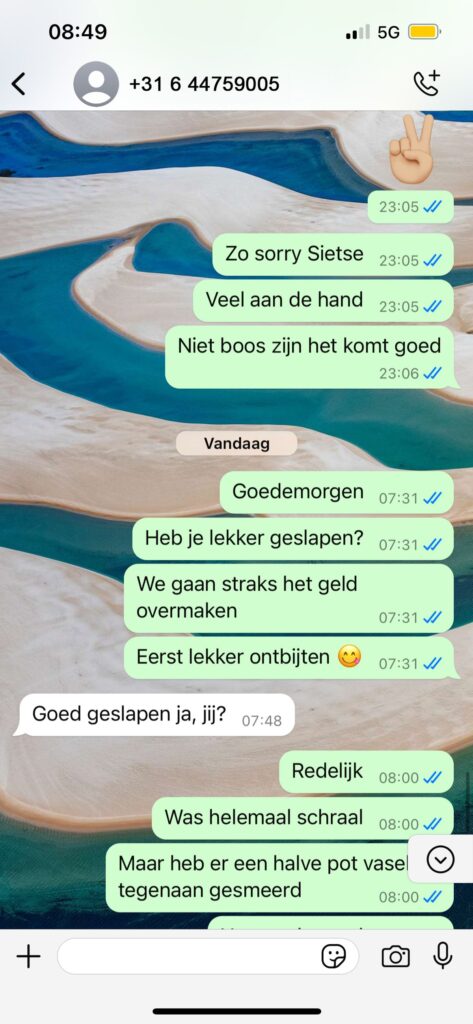 WhatsApp oplichter terugpakken