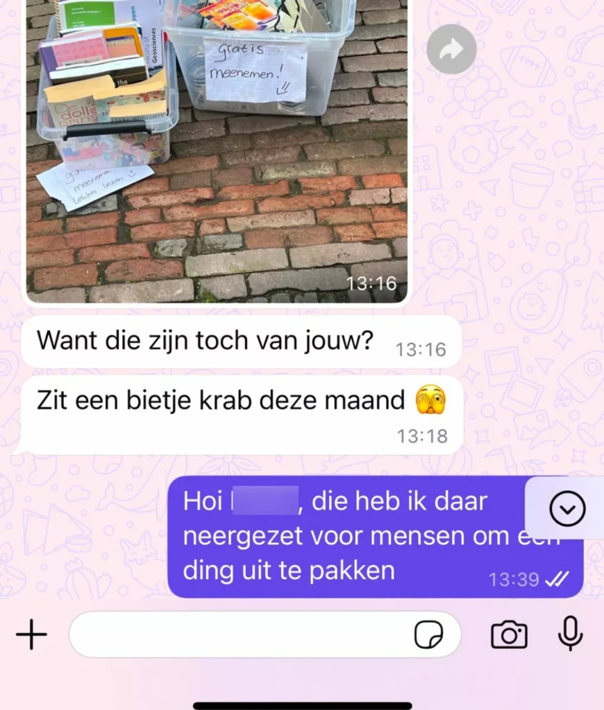 krap bij kas spullen