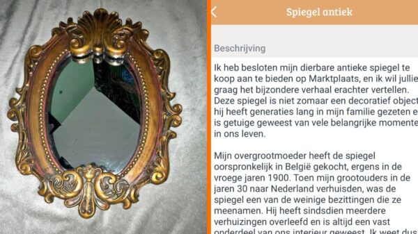 Antieke Spiegel Marktplaats: Vrouw wil zo snel mogelijk er van af vanwege huiveringwekkende reden