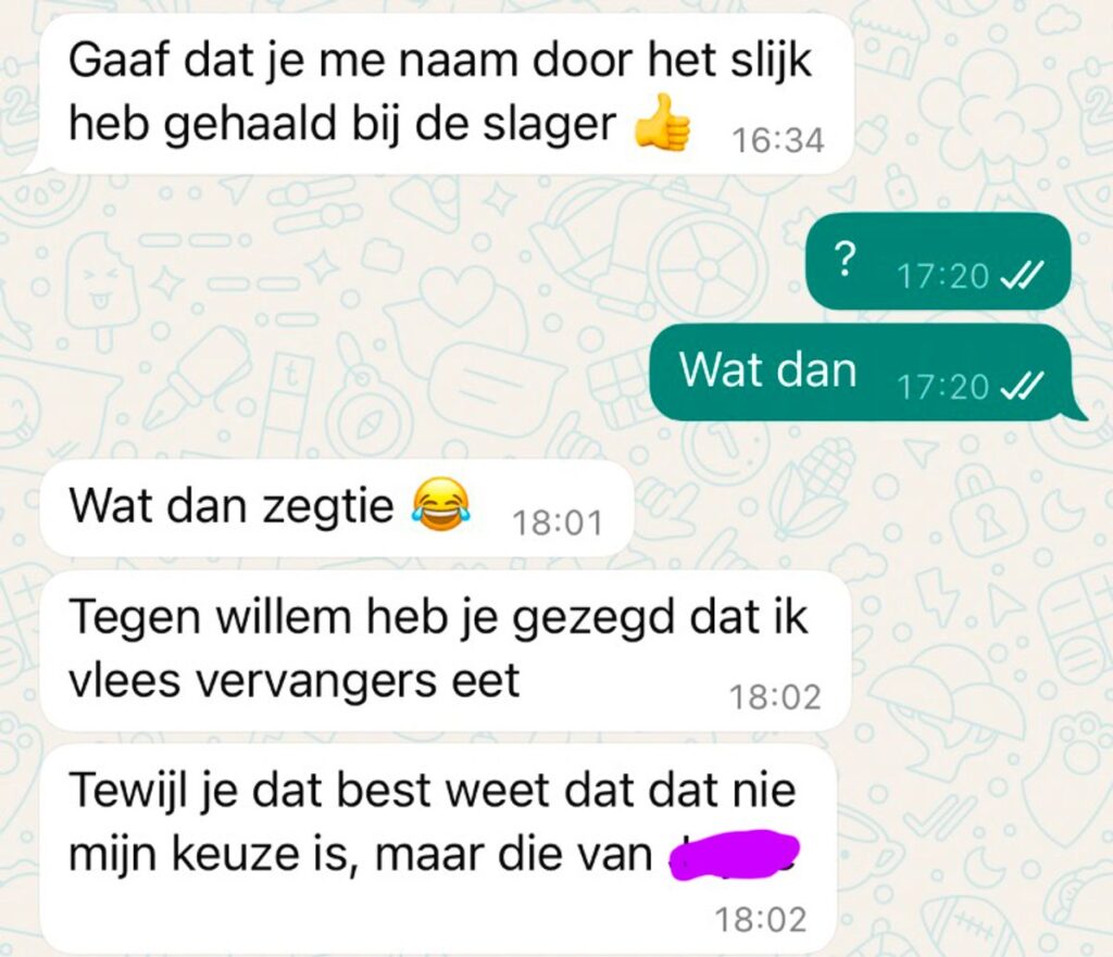 Gast pislink op maat die in dorp verkondigd dat hij wel eens vleesvervangers eet: 'Imago onherstelbaar beschadigd'