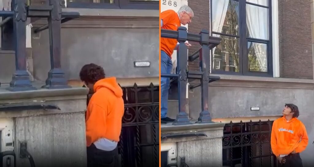 Boze Amsterdammer neemt heerlijk wraak op gevelplasser