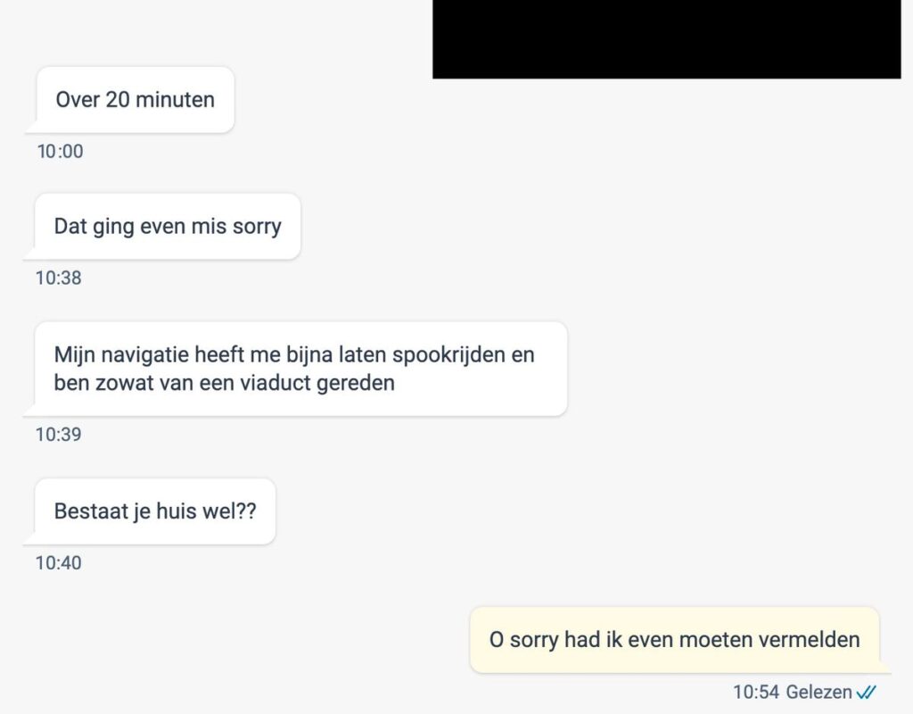 Marktplaats-koper wordt woedend op verkoper omdat navigatie hem bijna van viaduct laat afrijden