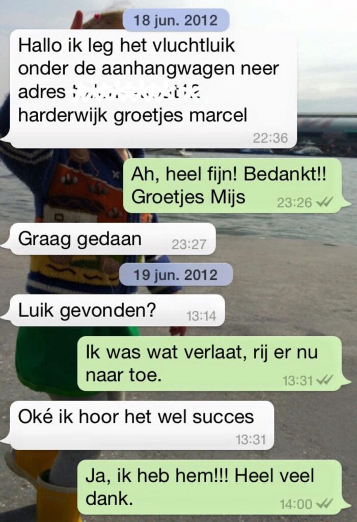 verkeerd verstuurd appje
