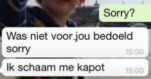 verkeerd verstuurd appje