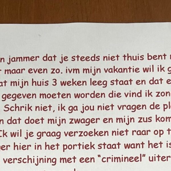Buurman krijgt bizarre brief van nieuwe buurvrouw met waarschuwing voor 'zwager met crimineel uiterlijk'