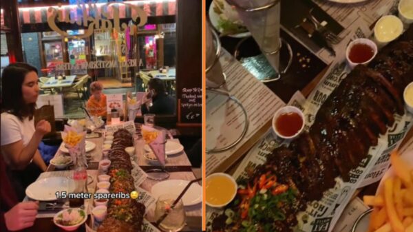 Bij dit restaurant kun je 1,5 meter spareribs bestellen