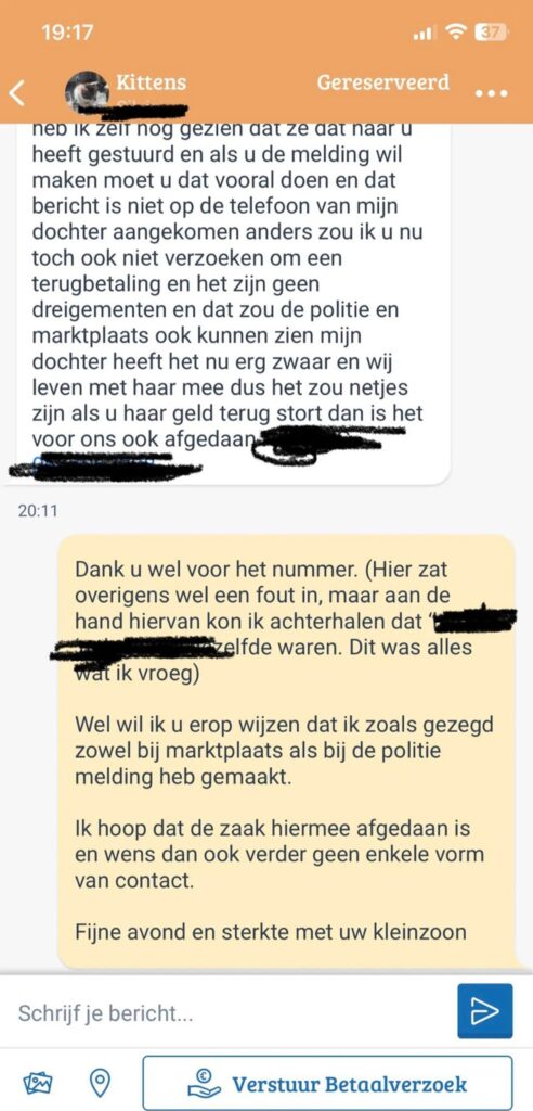Marktplaats kittens gesprek loopt compleet uit de hand