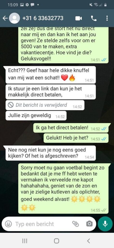Ongemakkelijk gesprek met oplichter
