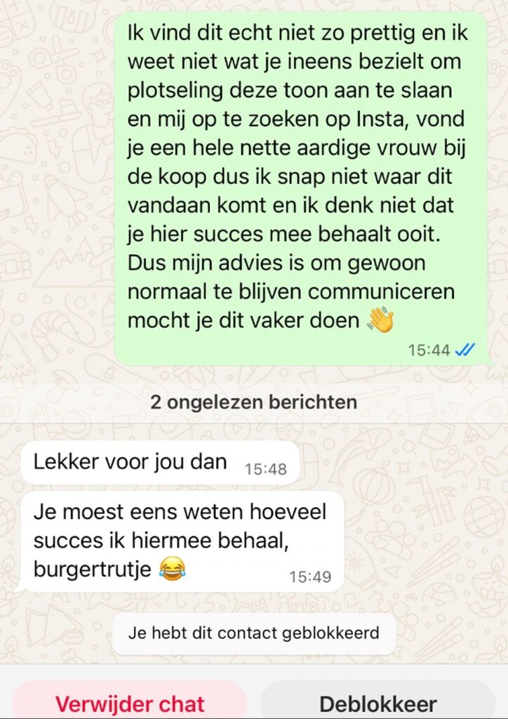 mislukte flirtpoging