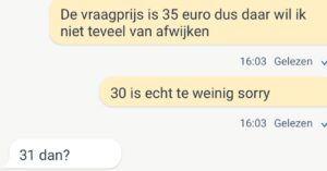 Marktplaats onderhandeling