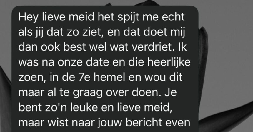 Gast die in rijmpjes appt snapt niet waarom dame geen 2e date met hem wil
