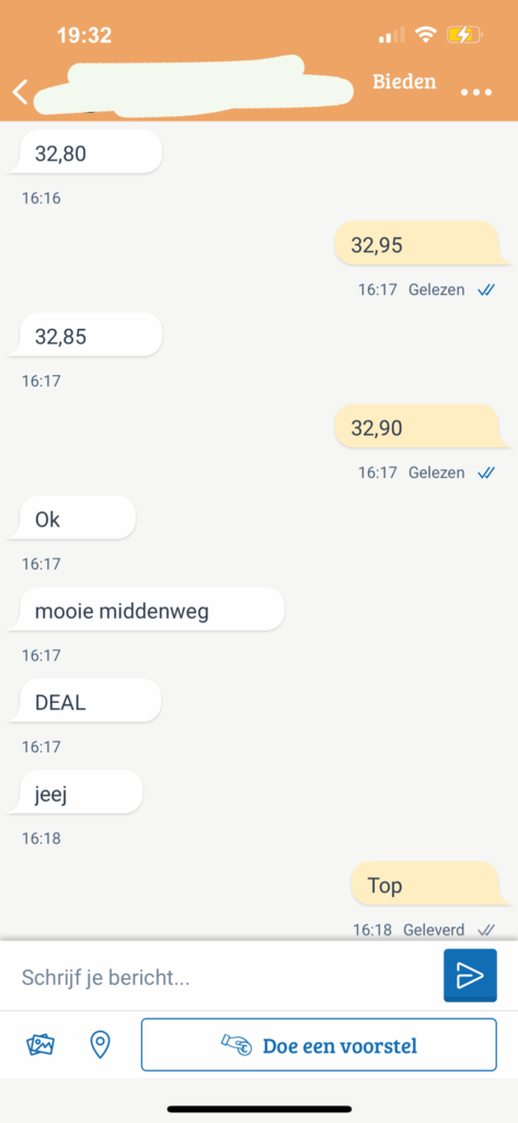 Marktplaats onderhandeling