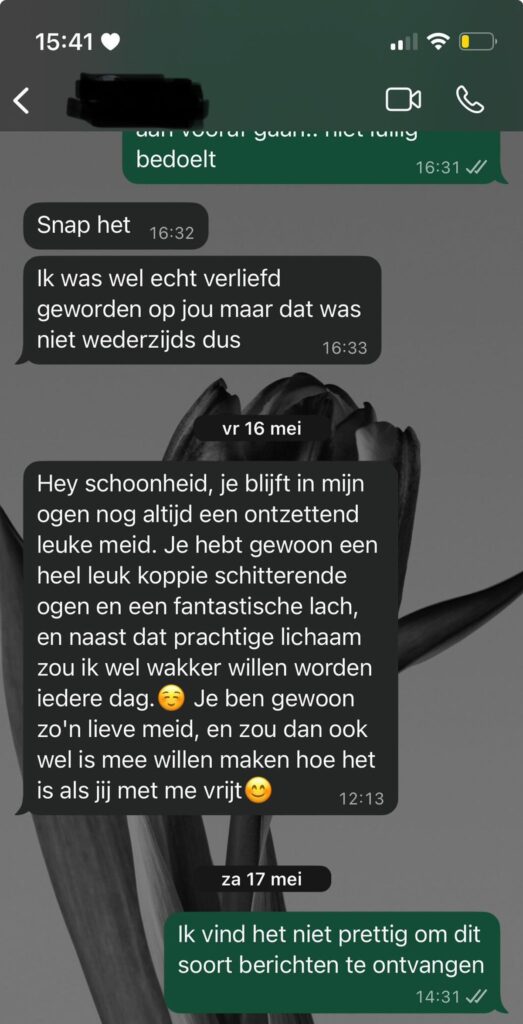 Gast die in rijmpjes appt snapt niet waarom dame geen 2e date met hem wil