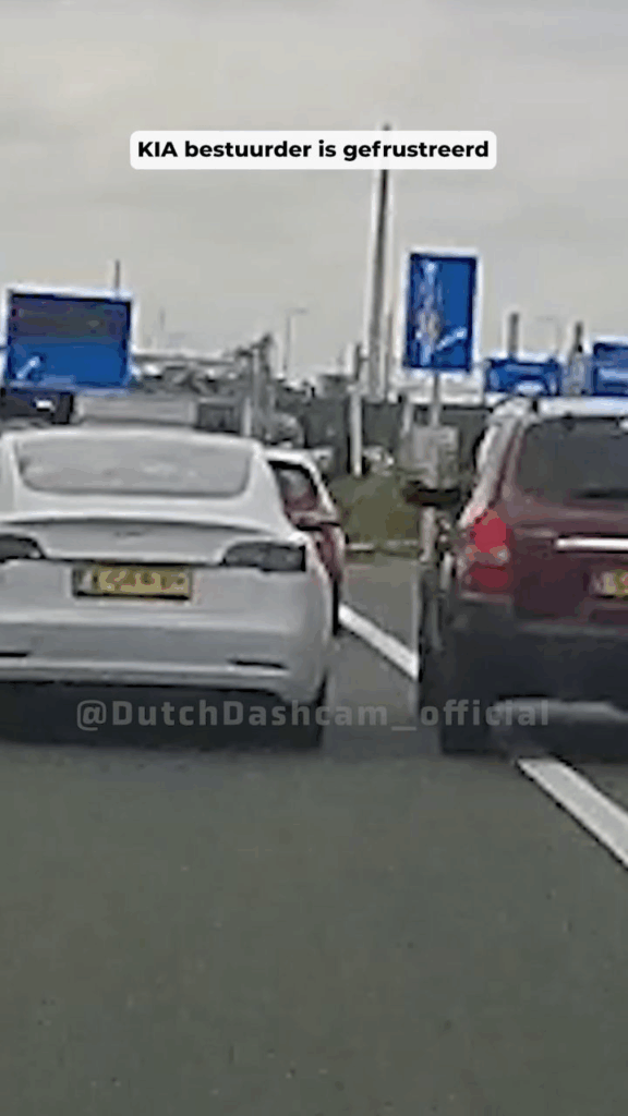 Kia-bestuurder krijgt het aan de stok met Tesla-rijder