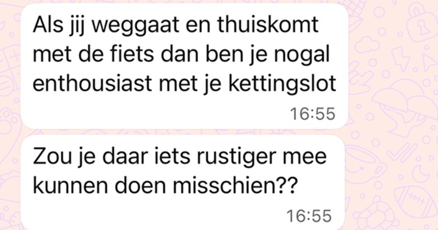 Buurvrouw die klaagt over lawaai van fietsslot blijkt zelf niet bepaald open te staan voor klachten