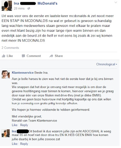 McDonald's klantenservice