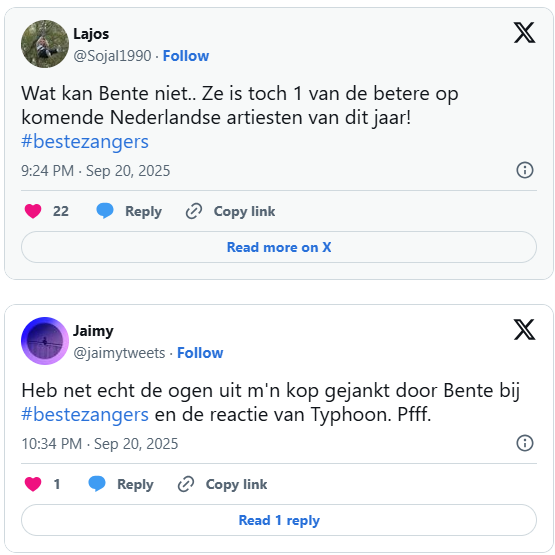 De beste zangers Typhonn Bente
