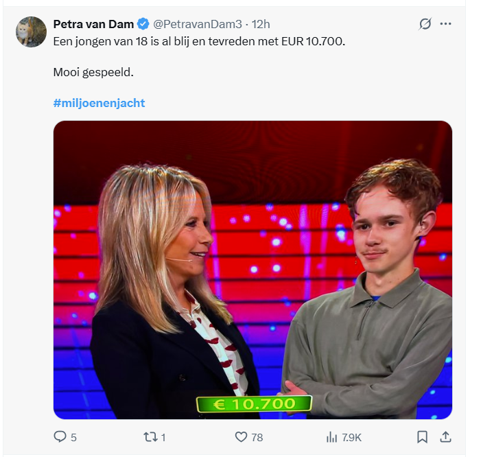 Miljoenenjacht deelnemer