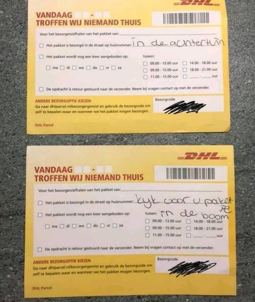 25 pakketbezorgers die er even helemaal klaar mee waren