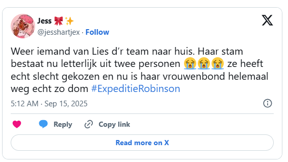 expeditie robinson lies zhara