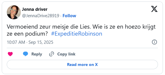 expeditie robinson lies zhara