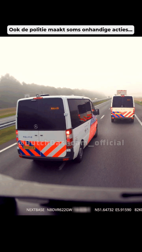 Onhandige actie politie colonne verdeelt het internet: 'Wat is het probleem?!'
