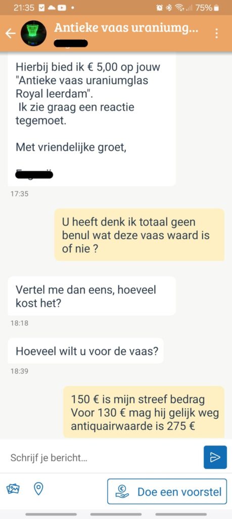 Vaas uit kringloopwinkel