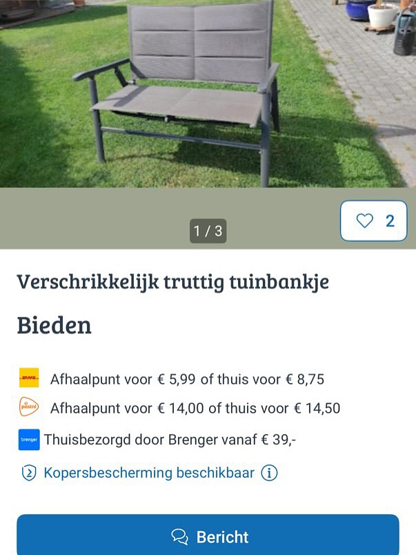 Bankje op Marktplaats