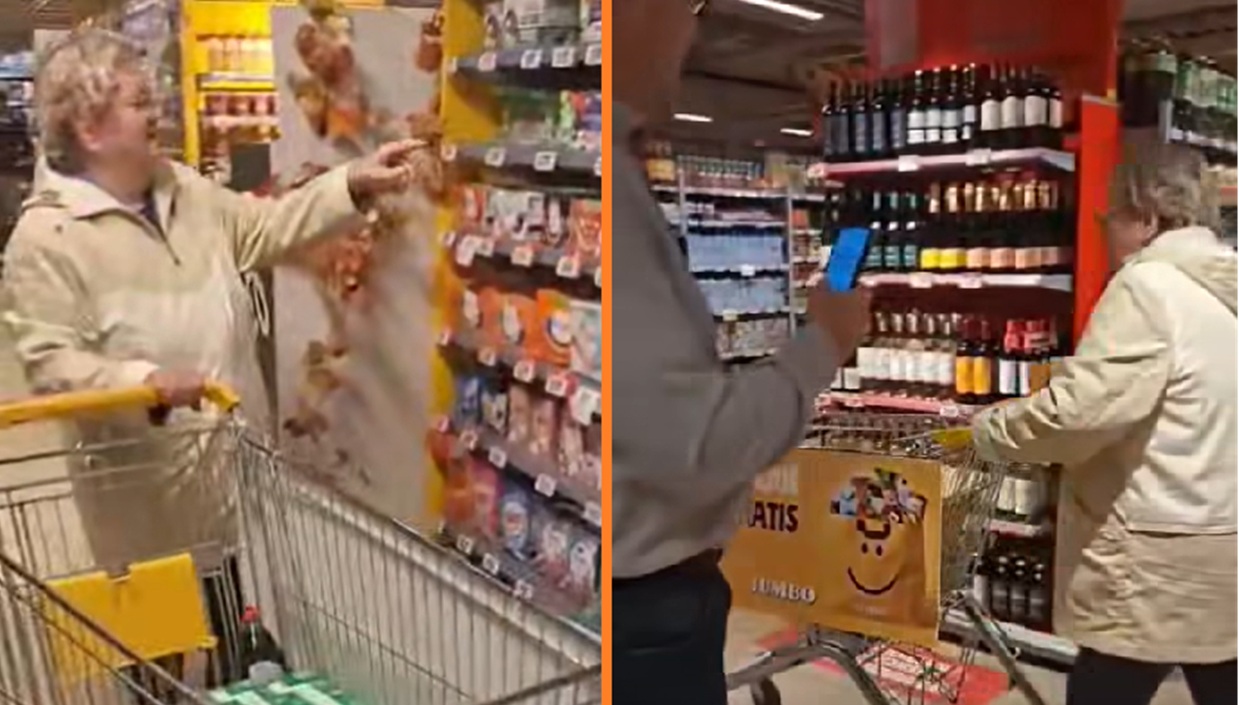Dame verplettert alle records tijdens 1 minuut gratis winkelen bij de