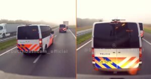 Onhandige actie politie colonne verdeelt het internet: 'Wat is het probleem?!'