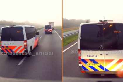 Onhandige actie politie colonne verdeelt het internet: 'Wat is het probleem?!'