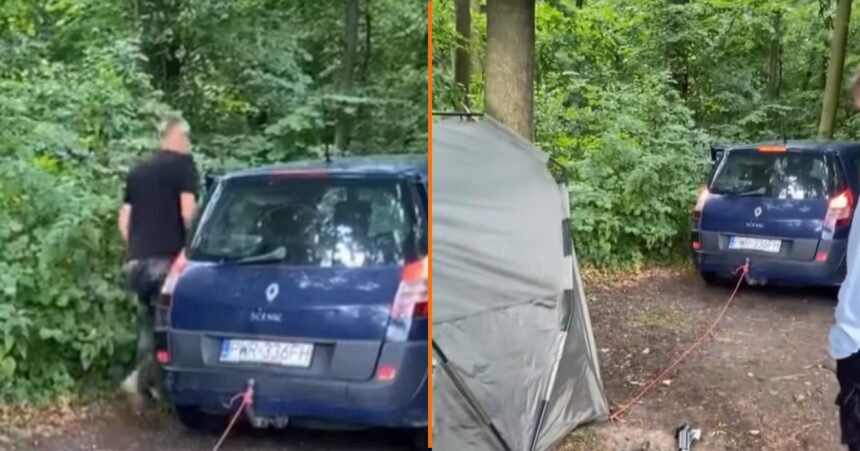 Behulpzame Duitse buren helpen wel even met tentharingen die niet meer los komen